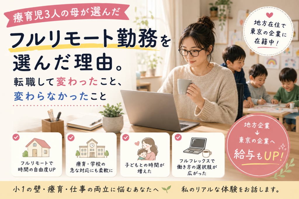 療育児の母がフルリモート勤務を選んだ理由。転職して変わったこと、変わらなかったこと