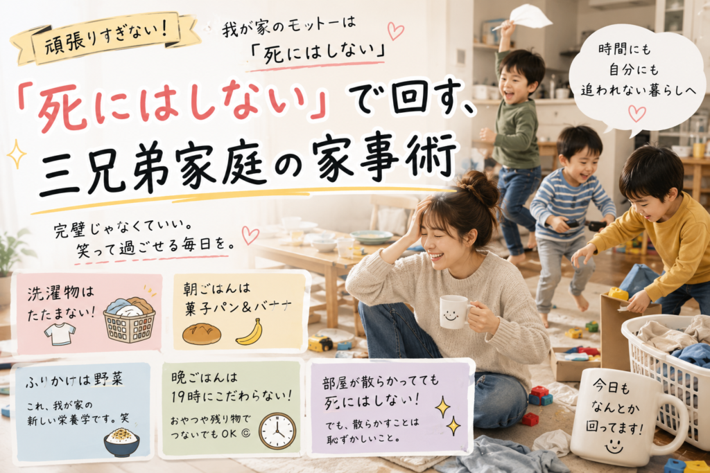 「死にはしない」で回す、三兄弟家庭の家事術