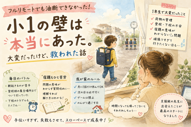 小1の壁は本当にあった。フルリモートでも大変だったけど、救われた話
