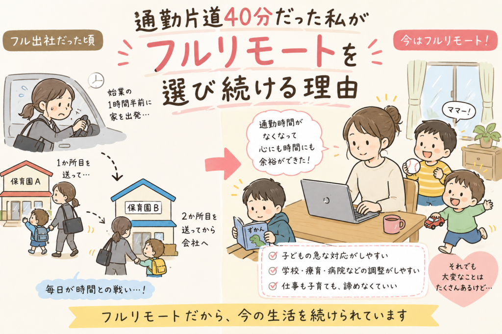 通勤片道40分だった私が、フルリモート勤務を選び続ける理由