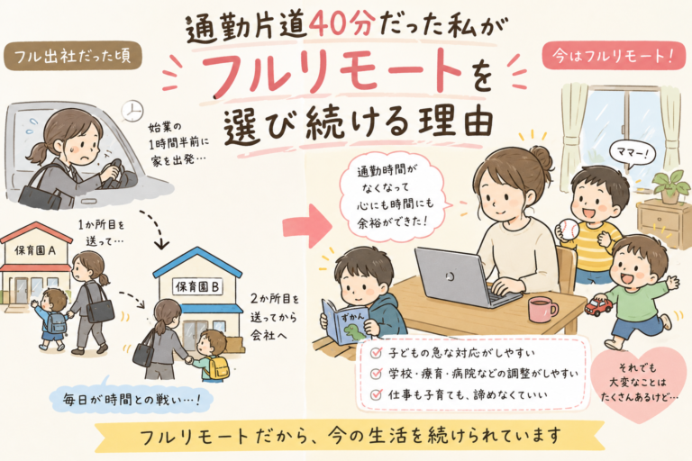 通勤片道40分だった私が、フルリモート勤務を選び続ける理由